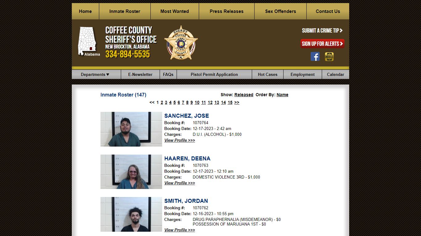 Inmate Roster - Current Inmates Booking Date Descending - Coffee County ...